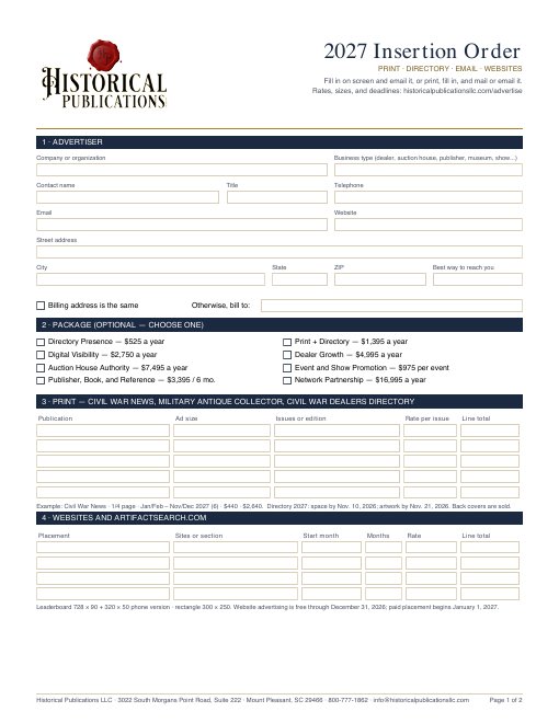 The 2027 Insertion Order