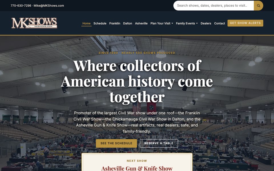 MKShows.com home page